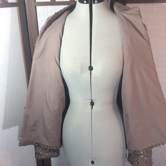 Chico’s Beautiful bronze color jacket with sequins/ ribbon used in floral design - Picture 11 of 15